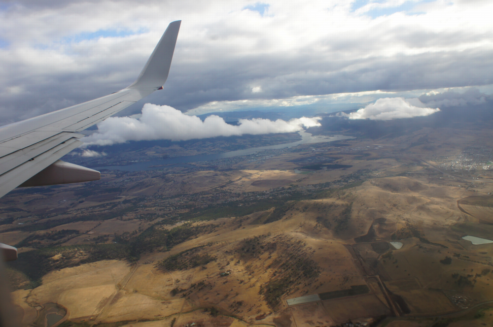 flying in to Hobart